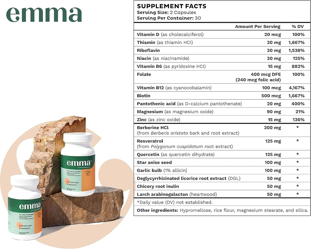 Emma Gut Health – Digestive Support, 60 Capsules