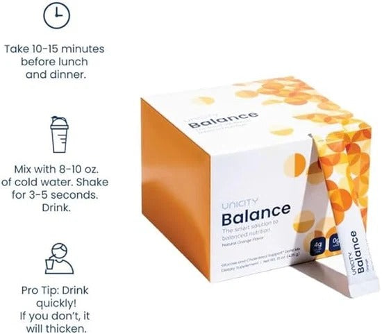 Unicity Balance Natural Orange – Carb Control & Digestive Support (30 Packets)