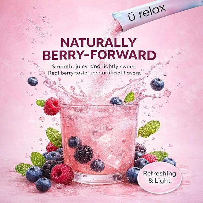 Relax Calming Drink – Natural Calm Powder Drink | Mixed Berry Flavors, 15 Packets