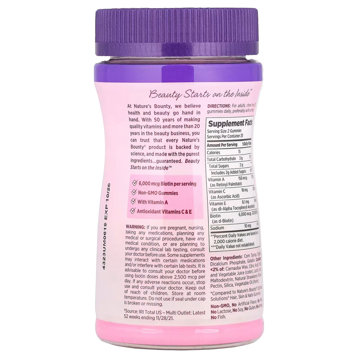 Nature’s Bounty Hair, Skin & Nails Gummies – 40 Gummies